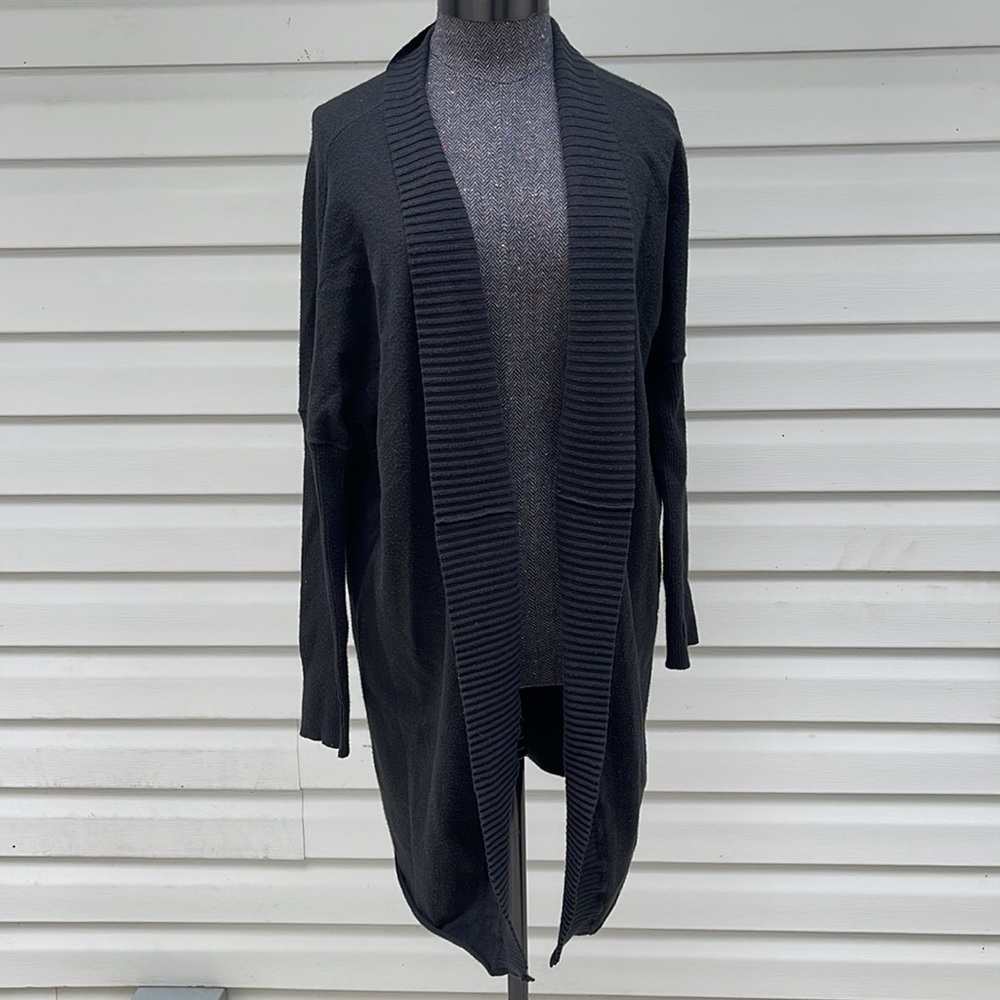 Caslon Black Open Front Cardigan Size Small